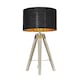 image 1 of ValueLights Clipper Light Wood Table Lamp Black Gold Shade