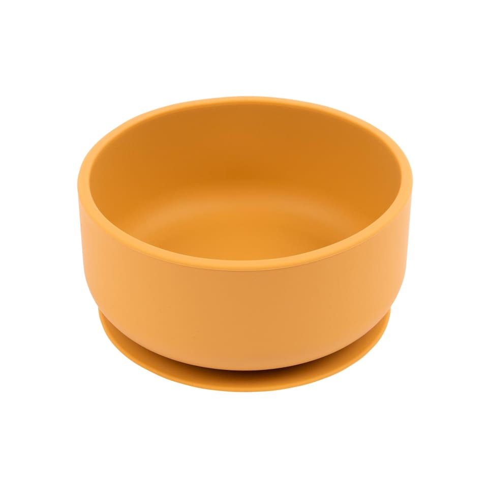 image 1 of Tiny Dining Baby Silicone Suction Bowl - Ochre - Non-Slip Silicone Toddler Weaning Bowl Feeding Silicone Bowl | Yellow | Ochre