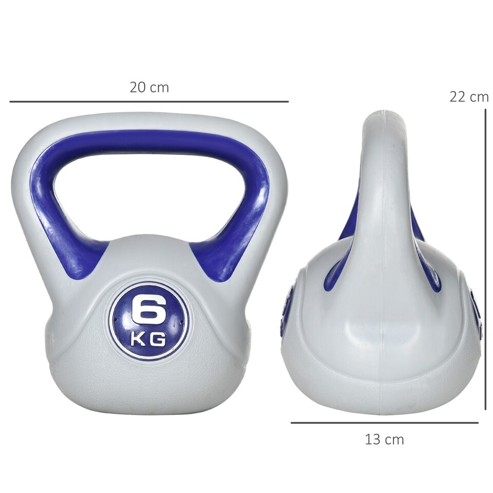 image 1 of SPORTNOW 6kg Kettle Bell with Handle for Home Gym, Purple and Grey | Purple | Purple
