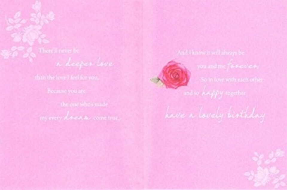 image 1 of For My Lovely Wife Traditional Nice Verse Flower Birthday Card