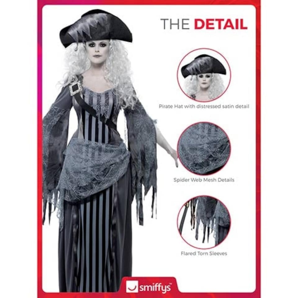 image 1 of Ghost Ship Princess Deluxe Fancy Dress Costume Ladies Small - UK 8-10