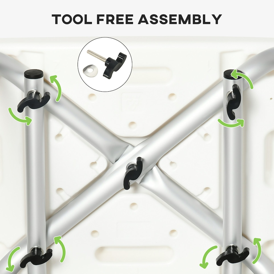 image 1 of HOMCOM Shower Stool for Elderly Disabled Adjustable Shower Stool Green