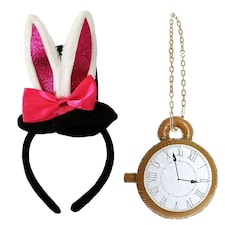 Mini Rabbit Costume Set - Hat & Clock Black | One Size