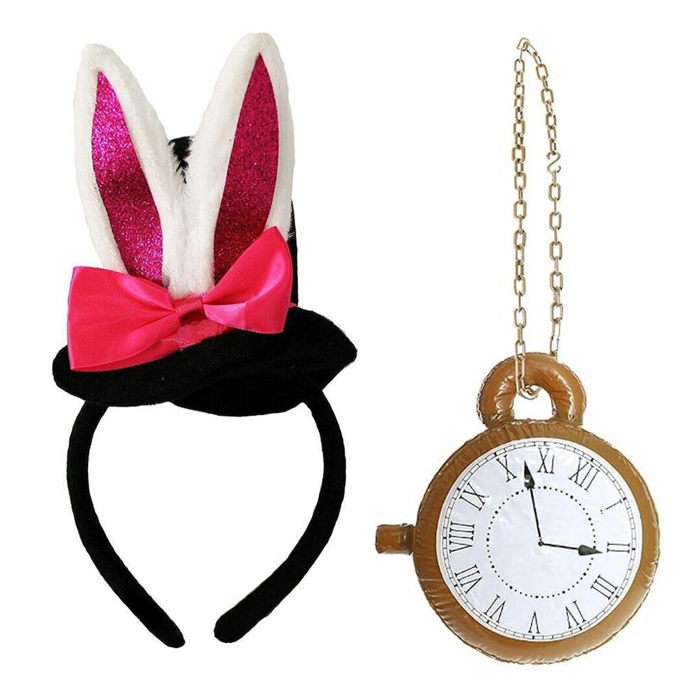 image 1 of Mini Rabbit Costume Set - Hat & Clock Black | One Size