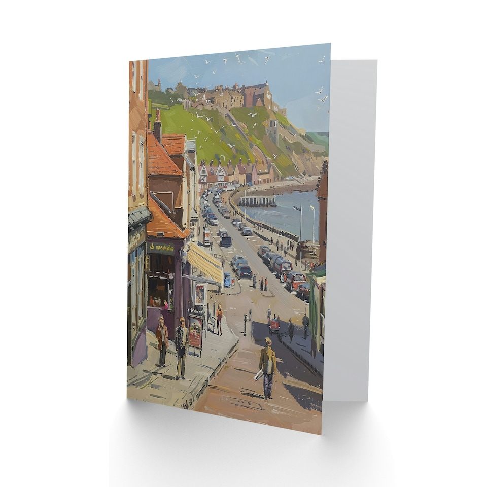 image 1 of Vintage Scarborough Yorkshire Coastal Road Him Her Birthday Card