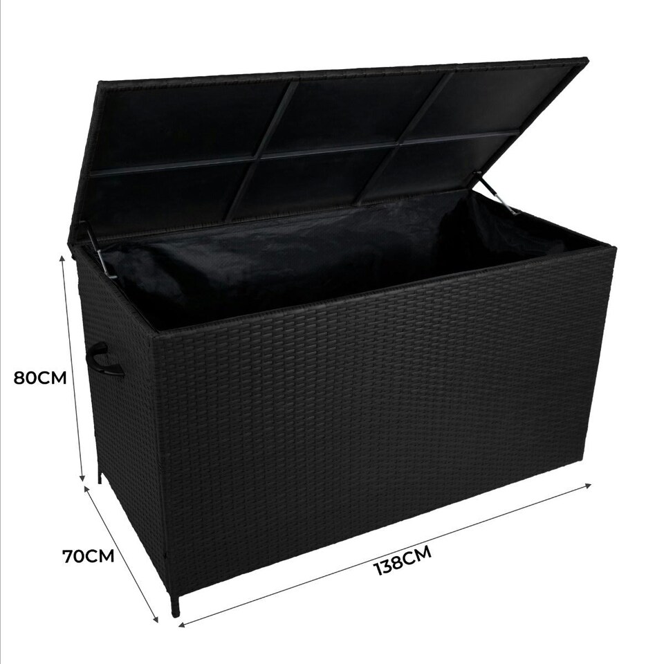 image 1 of Rattan Cushion Storage Box - Black