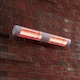 image 1 of 3kW Dual Wall Mounted Quartz Halogen Bulb Electric Infrared Patio Heater in White