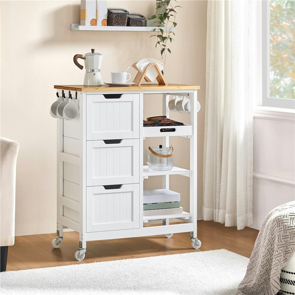 image 1 of Yaheetech 84.5 cm H Kitchen Storage Serving Cart