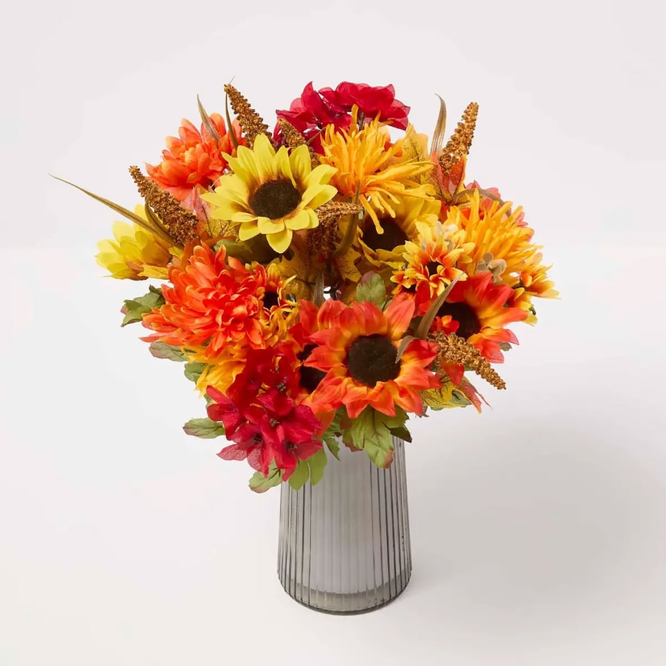 image 1 of Homescapes Artificial Foxtail Autumn Flower Bouquet, Set of 2