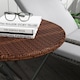 image 8 of Outsunny Foldable Outdoor Coffee Table, Metal Frame Rattan Side Table, Brown
