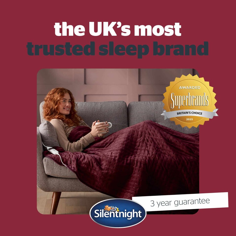 image 1 of Silentnight Luxury Heated Throw, Berry | Purple | Berry | One Size | 1