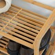 image 9 of HOMCOM Bamboo Shoe Rack, 3-tier Shoe Storage Shelf for 9 Pair Shoes for Entryway