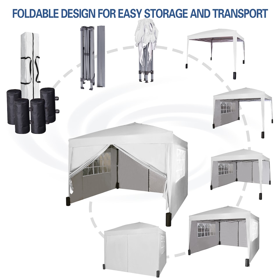 image 1 of MCC Direct Gazebo 3x3 Pop up Garden Outdoor Tent Patio Canopy Marquee with Sides