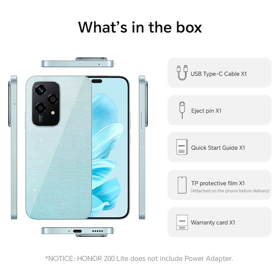 image 1 of Honor 200 Lite 5G 8GB RAM 256GB Black