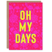 Oh My Days Bold Modern Floral Art Nouveau Congratulations Card