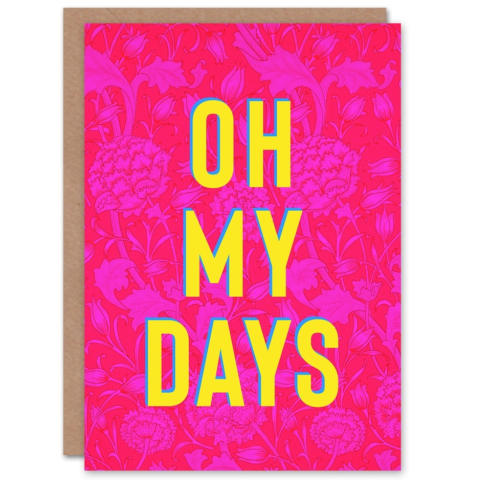 image 1 of Oh My Days Bold Modern Floral Art Nouveau Congratulations Card