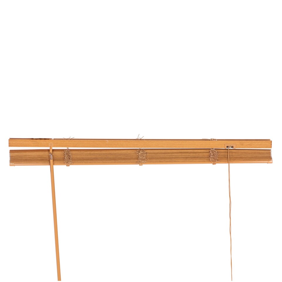 image 1 of 80 x 150cm PVC Teak Wood Effect Home Office Venetian Window Blinds with Fixings | Brown