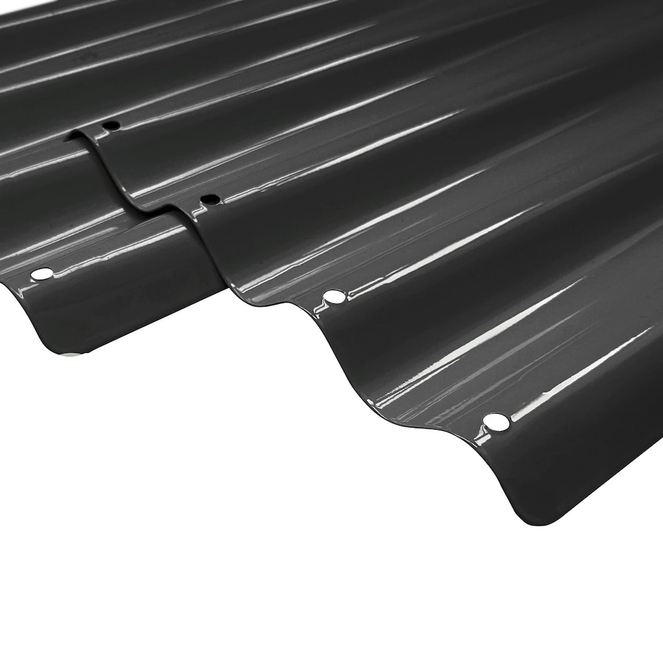 image 1 of Harbour Housewares 2pc Galvanised Steel Raised Garden Bed Extension Set - 50cm - Anthracite | Black | Anthracite