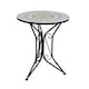 image 10 of Bistro Table Set Blue Floral Mosaic Design 2 Chairs Outdoor Garden Furniture
