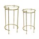 image 1 of Opulence Set of 2 Nested Side Tables Marble/Gold Gold
