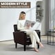 image 3 of HOMCOM Armchair Accent Chair with Eucalyptus Wood Legs for Bedroom Brown