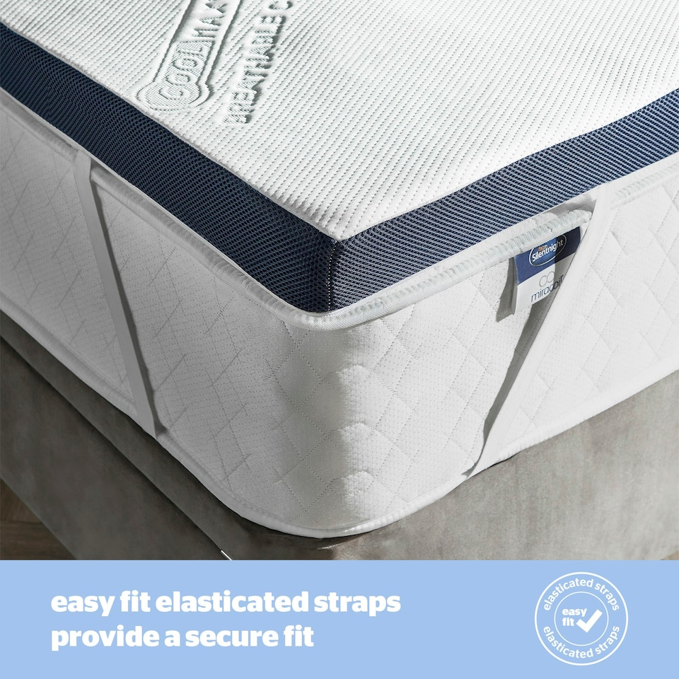 image 1 of Silentnight Wellbeing Collection Cool Touch Mattress Topper, 8 cm Thick, Memory Foam, Super King