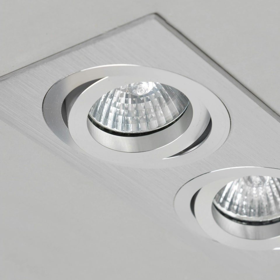 image 1 of BHS Faina 2 Light Adjustable Double Recessed Spotlight | Silver | Silver | 1
