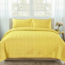 Velosso Nolan Quilted Bedspread Set Yellow | Ochre | King