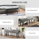 image 6 of HOMCOM End of Bed Bench with X-Shape Design and Steel Legs, Upholstered Hallway Bench for Bedroom, Grey