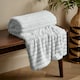 image 2 of Catherine Lansfield Cosy Ribbed Faux Fur Soft 130x170 cm Blanket Throw Grey Grey