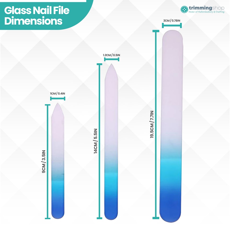 image 1 of Turquoise Glass Nail File Set, Gel & Acrylic Nails - 3pcs