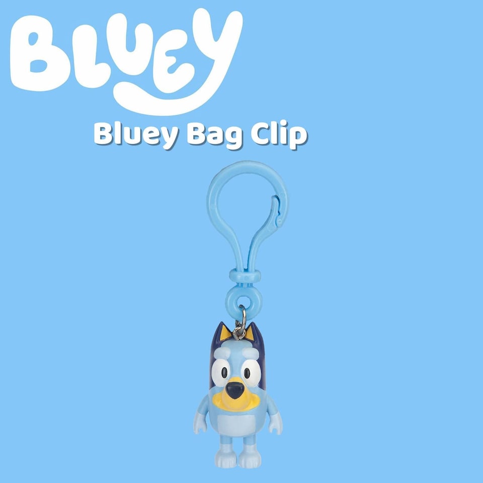 image 1 of PMS Bluey Bag Clip Plush 5.5cm x 3cm - Soft Blue Keychain Accessory
