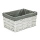 image 5 of White Grey LinedScandi Storage Basket with Grey Lining Grey | Grey | M