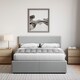 image 3 of Vida Designs Veronica 4ft6 Double Ottoman Bed Storage Fabric Upholstered, Light Grey Linen, 135 x 190cm