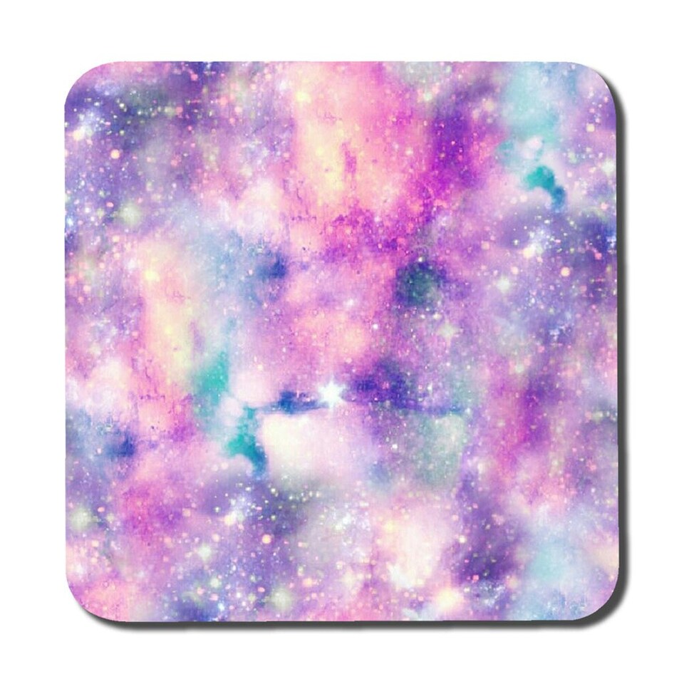 image 1 of Starry Galaxy Print in Unicorn Colours (Placemat & Coaster Set)