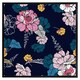 image 2 of Pink flowers on navy (Picture Frame) Brown | M