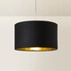 image 4 of ValueLights Reni Medium Black Velvet Gold Inner Lamp Shade | Black