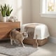 image 4 of Large Cat Corner Litter Tray Hooded Deep Cover Toilet Flap Box with Filter & Scoop | Multi | Mocca | 1