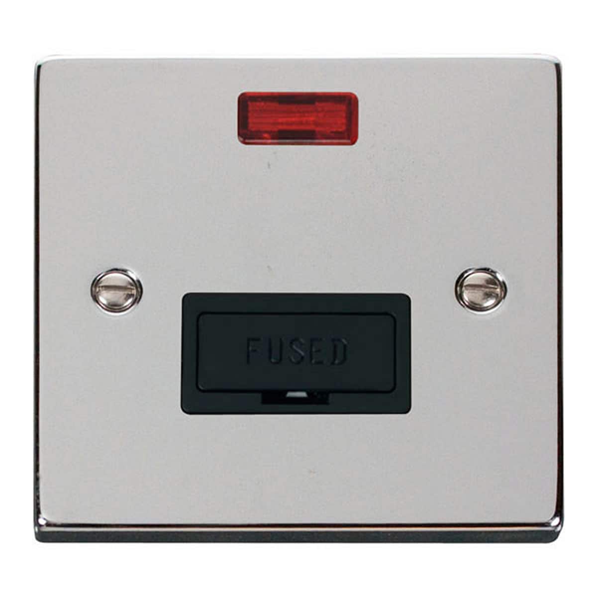 SE HOME Polished Chrome 13A Fused Connection Unit With Neon Chrome Polished Chrome