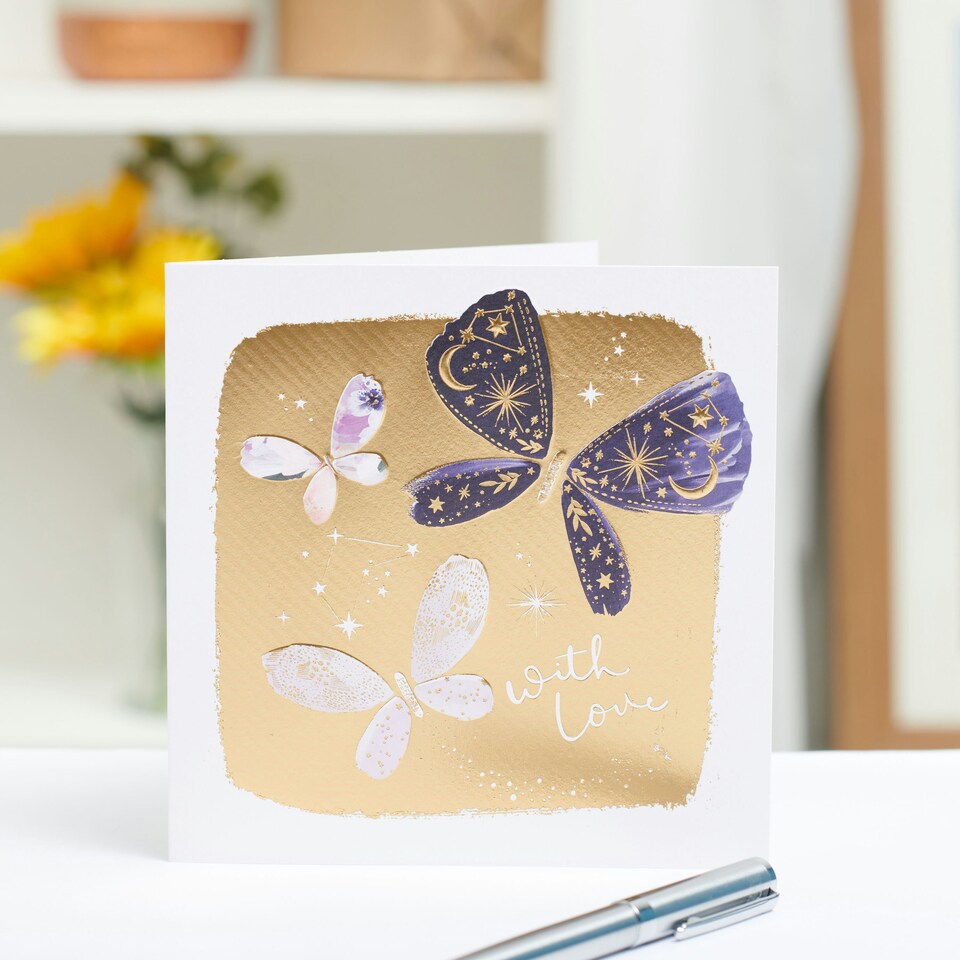 image 1 of UK Greetings | Greeting Card for Her/Friend | For All Occasions | Thank you, Birthday, Congralutations | Her, Girls, Women | Butterflies Design | With Envelope