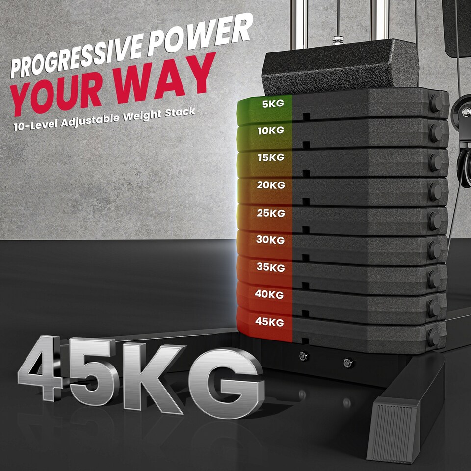 image 1 of HOMCOM Multi Home Gym Machine with 45kg Weight Stack for Full Body Workout