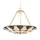 image 2 of Purple and Amber Stained Glass Tiffany Pendant Shade with Red Beads Purple