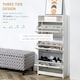 image 3 of HOMCOM Shoe Storage Cabinet Footwear Organiser Space-saving w/ 3 Drawers -White