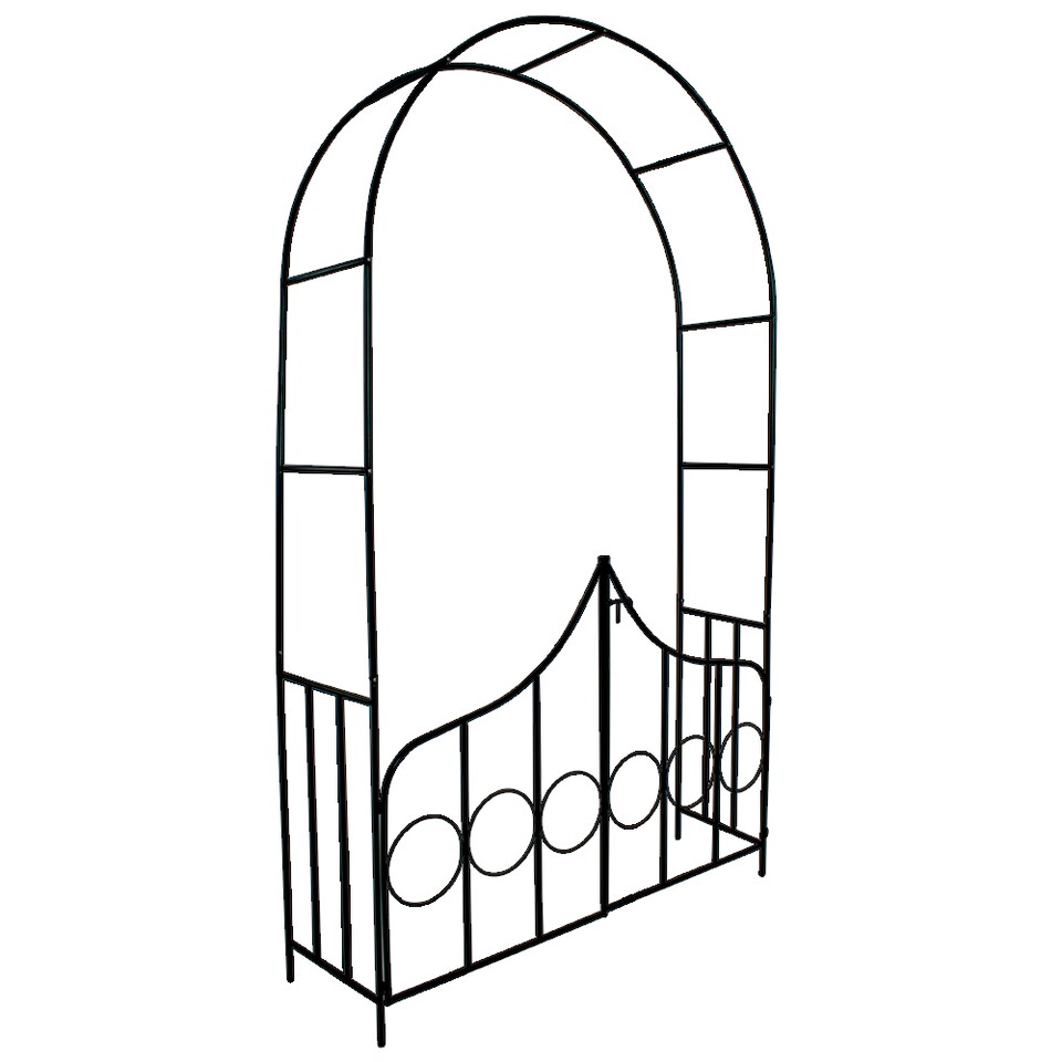 image 1 of Garden Arch - steel rose arch with gate, 140 x 40 x 240 cm