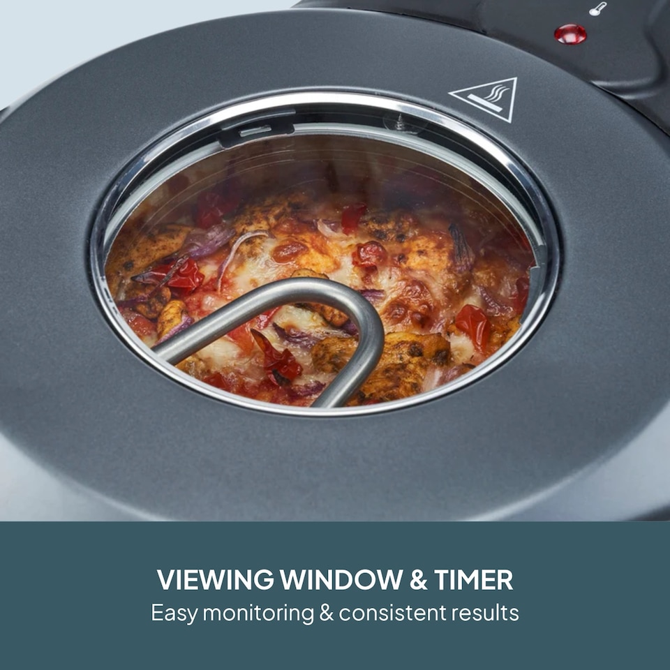 image 1 of Cooks Professional Electric Pizza Oven with Stone Base, Window, Paddles & Baking Sheet | Grey