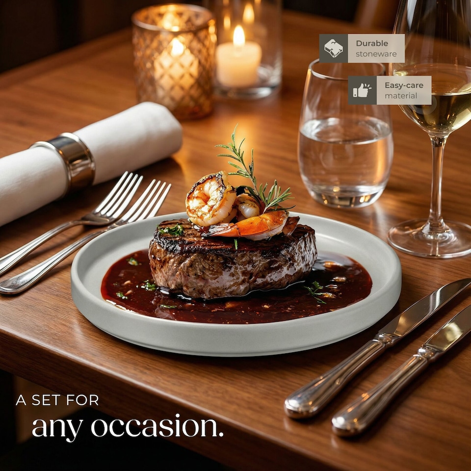 image 1 of Dinnerware Set Una - dinner set, incl. plates, bowls and mugs, for 6 people | Grey | grey | 1