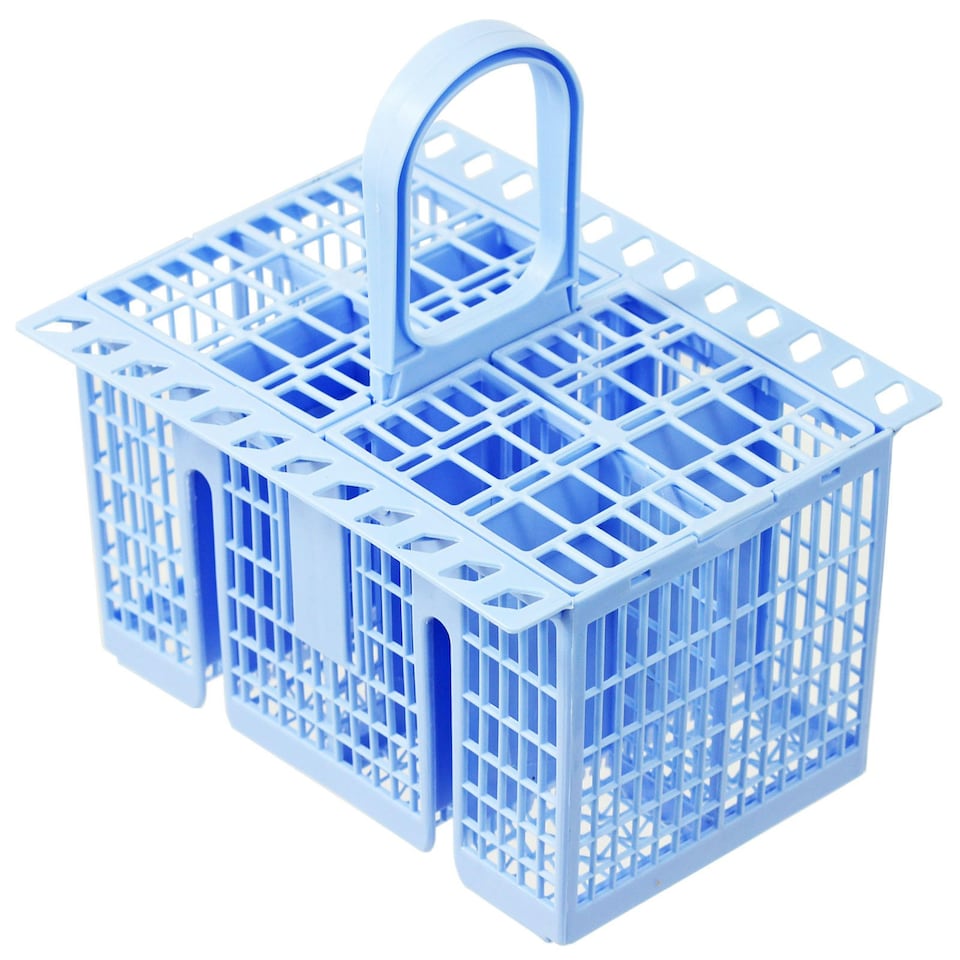 image 1 of SPARES2GO Cutlery Basket Cage for Hisense Dishwasher (Blue, 220 x 208 x 160mm)
