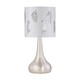 image 2 of Set of 2 Romana - Brushed Chrome Touch Lamps with White Fern Shades Silver | White