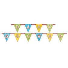 Unique Party Flags Baby Shower Bunting - Blue/Green/Yellow - One Size