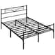 image 2 of Yaheetech Metal Platform Bed Frame with Cloud-inspired Design Headboard Black, 4ft6 Double